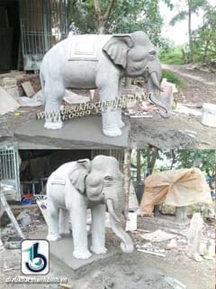 Điêu khắc con voi xi măng